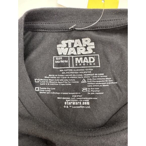 Star Wars Disney Mens Shirt Medium Blak Graphic Short Sleeve NWTs Darth Vader - Picture 8 of 13